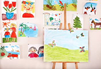 Easel in art class.