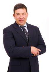 mature business men portrait isolated on white