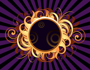 Round frame is decorated design elements