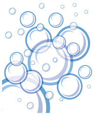 Burbujas flotando en fondo blanco © sirvector