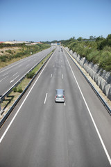 highway with several cars