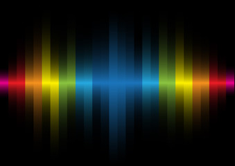 Iridescent light on a black background