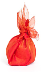 red textile gift isolated