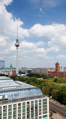 Fototapeta na wymiar aerial view of central Berlin