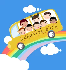 Muurstickers schoolbus © Ala