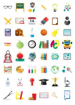 Set of education icons, vector illustration