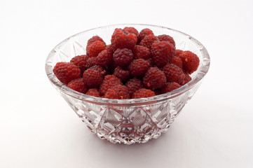 Raspberries on a vase