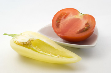 Sweet peppers and tomato