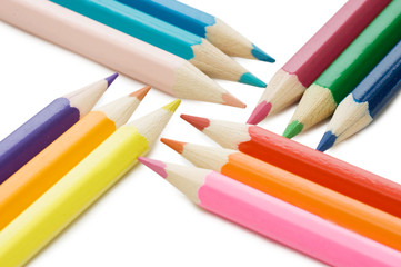 Fototapeta premium Colour pencils isolated on white background