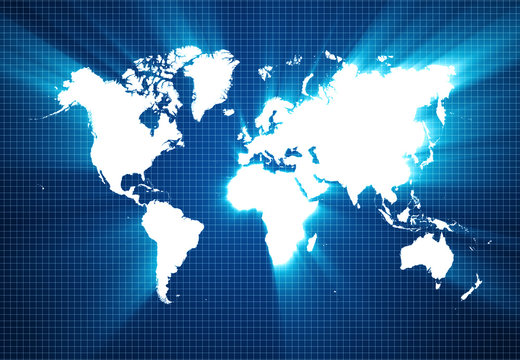 World map technology-style for your presentations