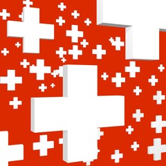 schweizer Wappen, Fahne, Symbol, 3d, Hintergrund