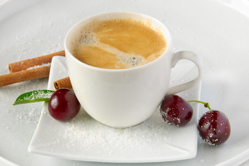 Coffee and cherries