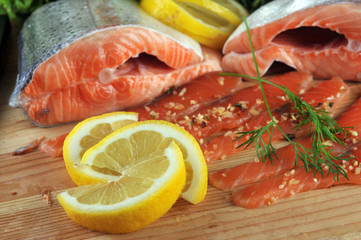 pieces of  salmon