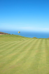 Golf course landscape by the ocean