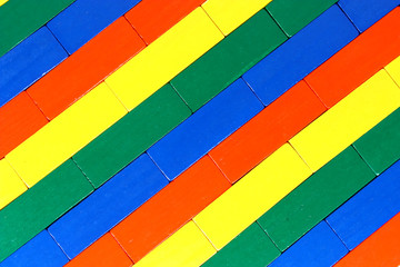Colored wood bricks