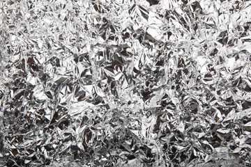 Abstract crumpled silver aluminum