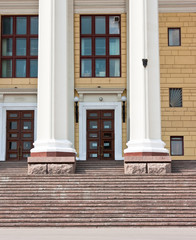 Retro-styled wooden door