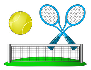 Vector tennis attributes on white