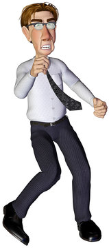 3d businessman angry