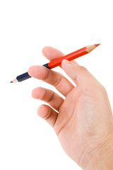 red and blue pencil