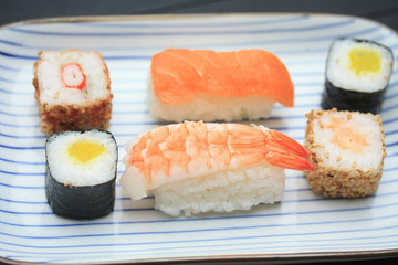 Sushi on a plate