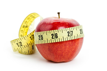 Red apple and Tape Measure