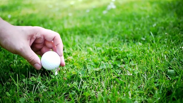 Golf Setting Up Ball