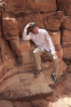 Tourist in the Colored Canyon.