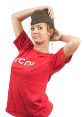 girl with garrison cap