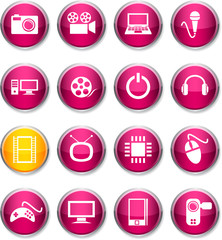 Multimedia round icons.