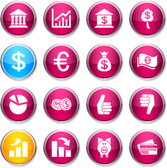 Money round icons.