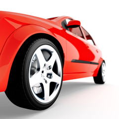 Obraz na płótnie Canvas red car of sports type on a white background