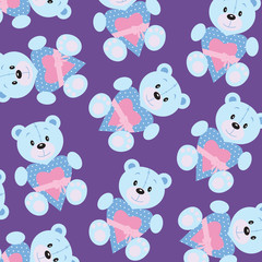 Seamless wallpaper with teddy bear
