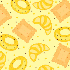 Seamless wallpaper with baked goods