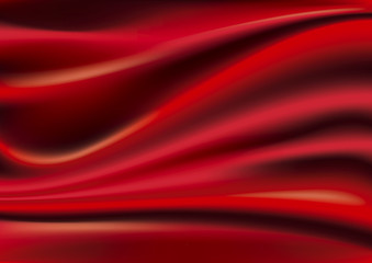 Naklejka na ściany i meble Red silk background, vector illustration