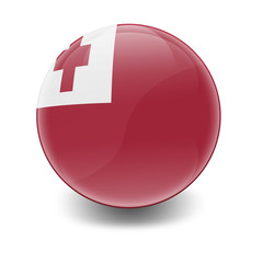Esfera brillante con bandera Tonga