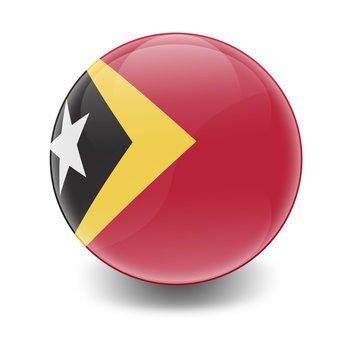 Esfera brillante con bandera Timor Oriental