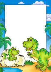 Frame with tyrannosaurus rex