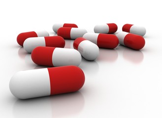 Pills isolated on white