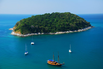 Birdeye view of sail at Phuket island, Thailand