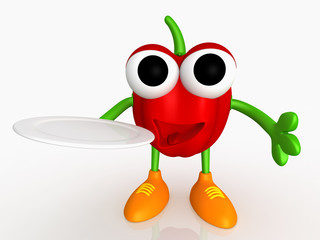 Paprika und Teller