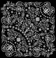 background with floral white elements