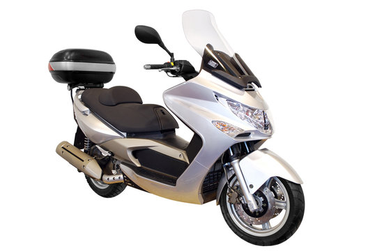Fototapeta city scooter with trunk isolated