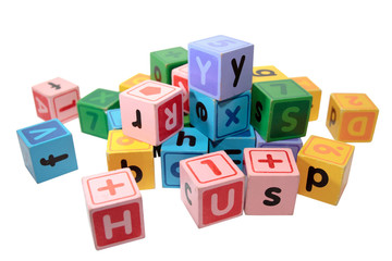 assorted letter play blocks