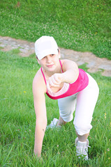 The girl in the nature of sports