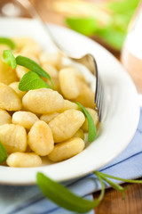 Italian gnocchi with fresh sage