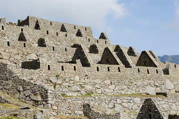 Remnants of houses above the sun temple, Machu Picchu
