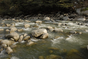Naklejka na ściany i meble Urubmaba rzeka w Aguas Calientes