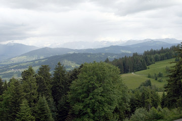 Fototapeta premium Blick vom Pfänder auf die Alpen
