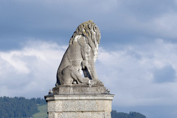 Löwe an derHafeneinfahrt von Lindau.Rund um den Bodensee 